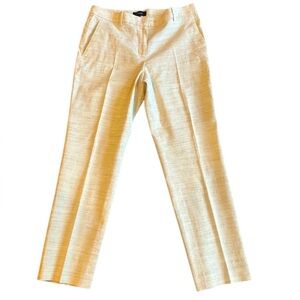 Theory Linen Blend Cropped Trousers | Sharkskin Crunch Color | Size 2